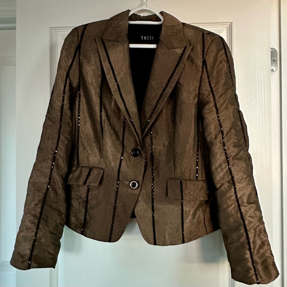 Tuzzi Bronze Sequin Blazer Size 8